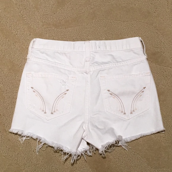 Distressed High Rise Buttonfly Jean Shorts - Picture 2 of 3